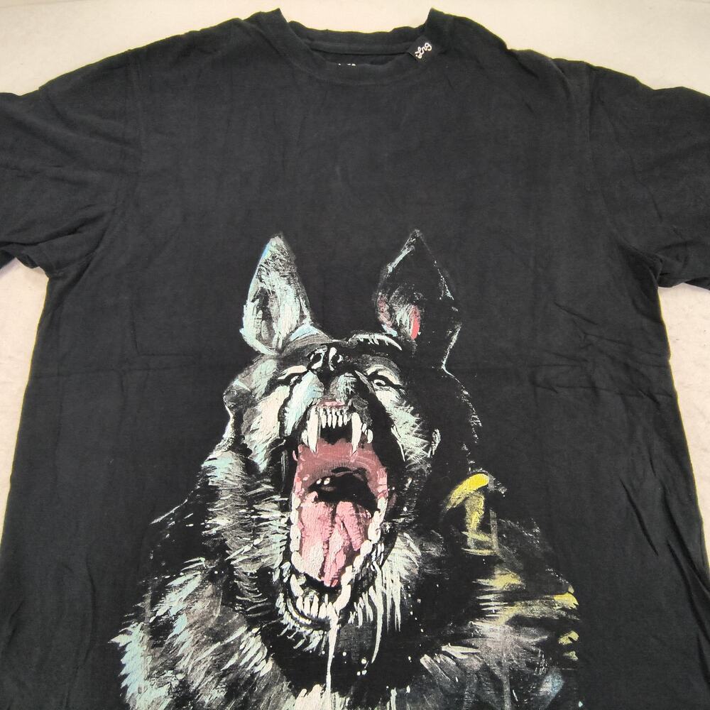 LRG Wolf Short Sleeve Crew Neck Graphic T-Shirt Mens Size Extra Large XL Black